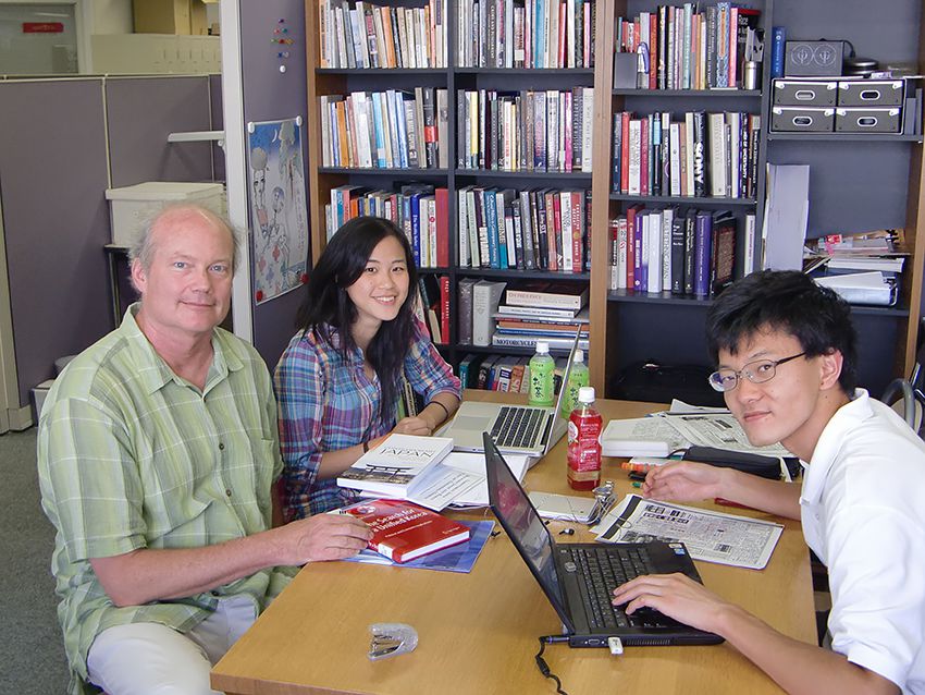 Photo: last year (2012) ICAS summer interns, with professor.
