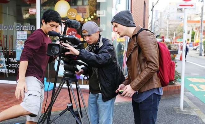 Photo: shooting videos out on the street