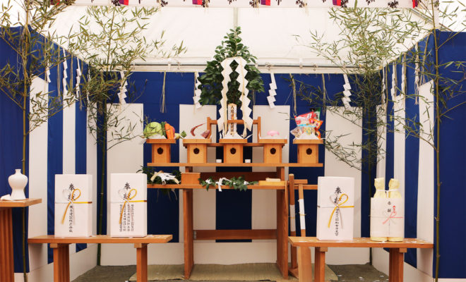 A shinto temporary shrine, called Himorogi.
