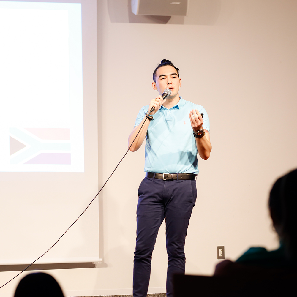 Speech by student speaker André Renaud (Taken by Anthony Smith)