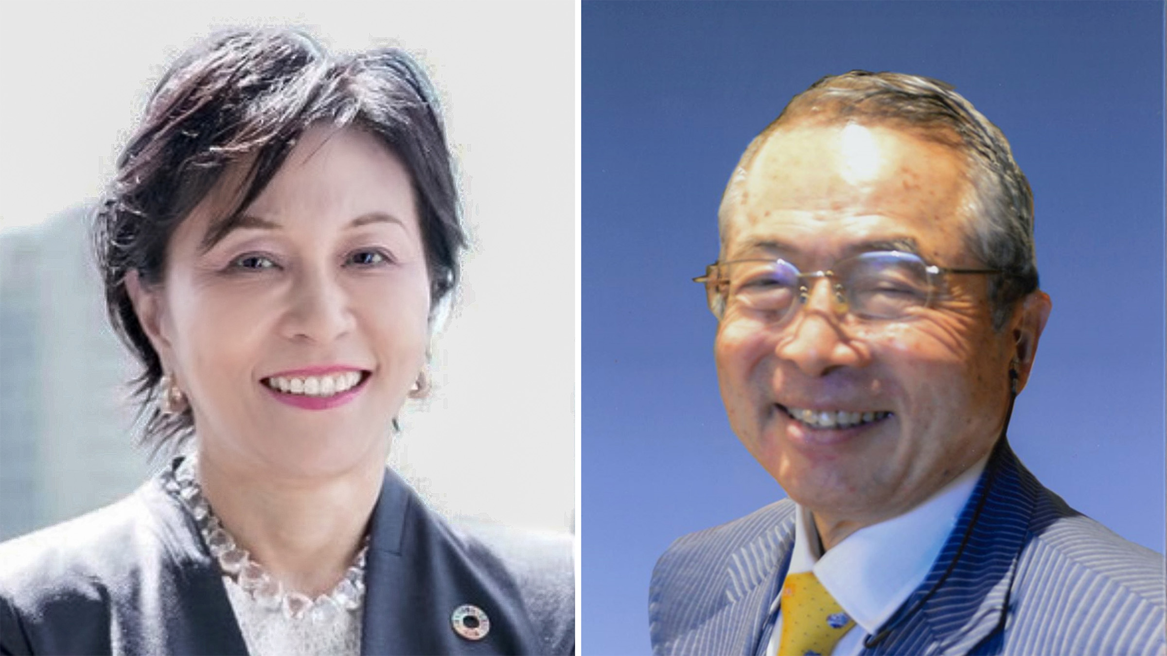 Portrait image of Yukari Sato and Sachio Semmoto, special advisor to the president.